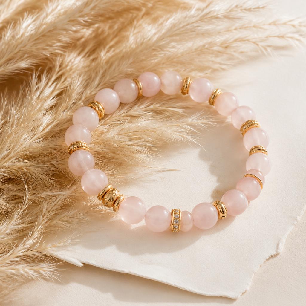 Rozenkwarts armband